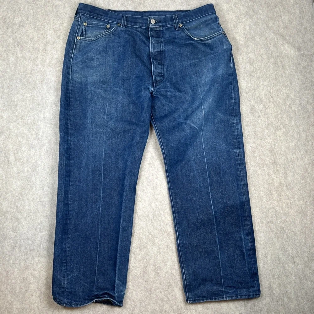 Levi's 501 Original Fit Button Fly‎ Dark Wash Jeans Men's 40x30 Blue